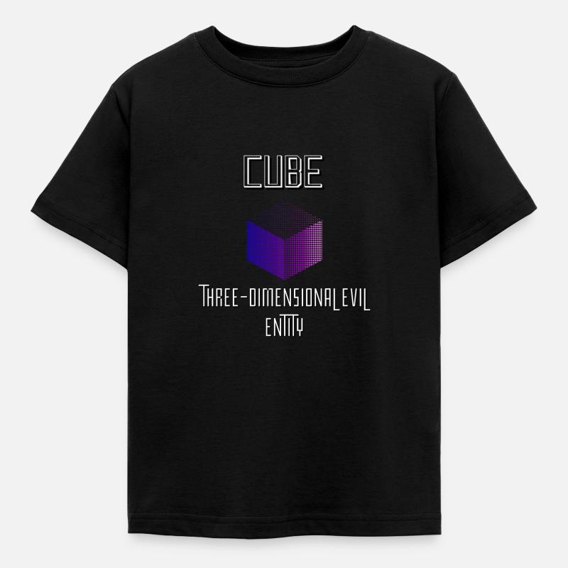 Cube Three dimensional evil entity - Kids' T-Shirt - black
