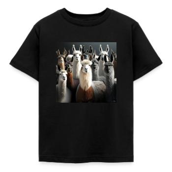 Modèle de lamas - T-shirt Enfant - noir - Devant - AI Model Kid Female (0cm)