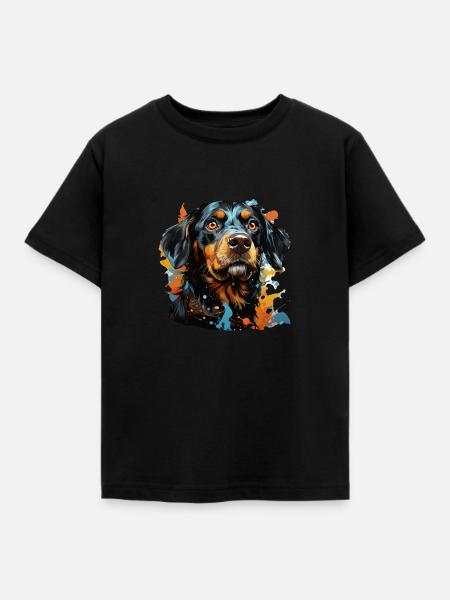 Hund - Kinder T-Shirt - Schwarz