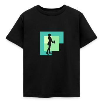 Tennis Tennisspieler Racket Slam - Kinder T-Shirt - Schwarz - Vorne - AI Model Kid Female (0cm)