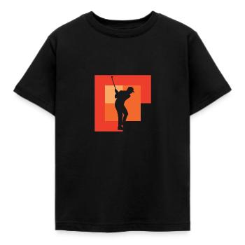 Golf Golfer Putting Golf Club - Kids' T-Shirt - black - Front - AI Model Kid Female (0cm)