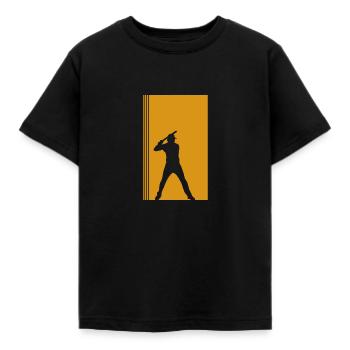 Baseball Baseball Bats Shortstop - Kids' T-Shirt - black - Front - AI Model Kid Female (0cm)