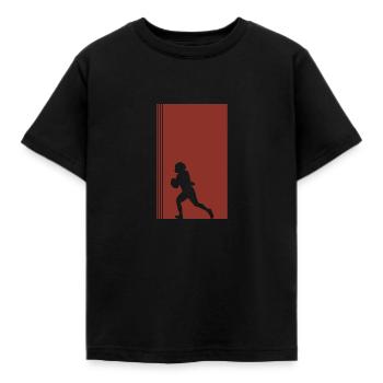 American Football Footballer Rugby Footballer - Kinder T-Shirt - Schwarz - Vorne - AI Model Kid Female (0cm)