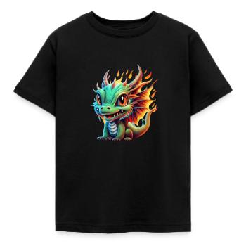 Petit Dragon - T-shirt Enfant - noir - Devant - AI Model Kid Female (0cm)