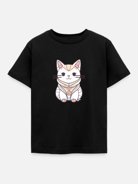 Katze - Kawaii Style - Kinder T-Shirt - Schwarz