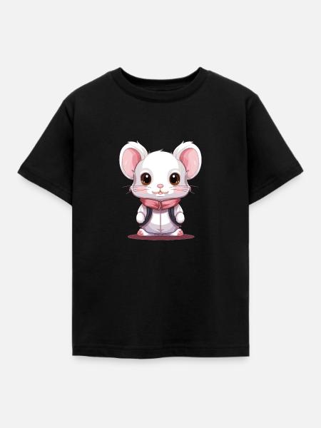 Maus - Kawaii Style - Kinder T-Shirt - Schwarz