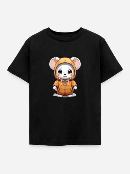 Maus - Kawaii Style - Kinder T-Shirt - Schwarz