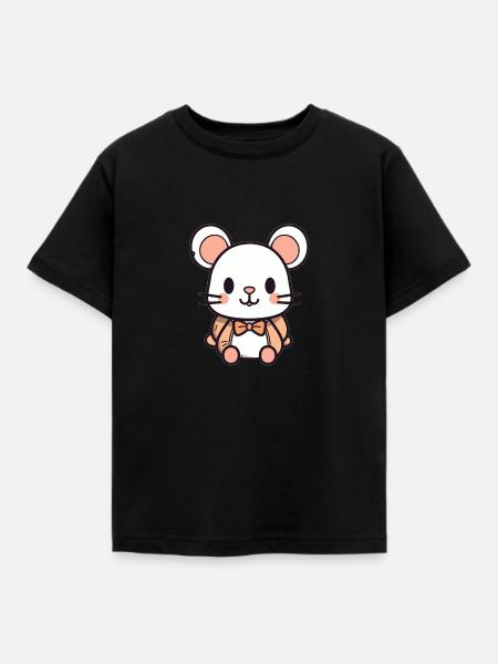 Maus - Kawaii Style - Kinder T-Shirt - Schwarz