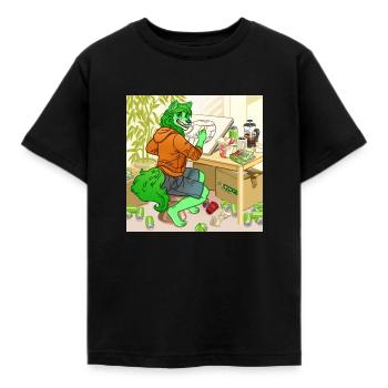 Wolfy Étoile de la Mort - T-shirt Enfant - noir - Devant - AI Model Kid Female (0cm)