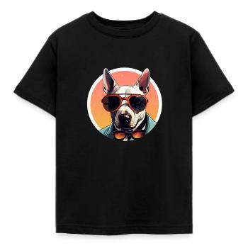 Bull Terrier Cool - Bull Terrier Dog - Kids' T-Shirt - black - Front - AI Model Kid Female (0cm)