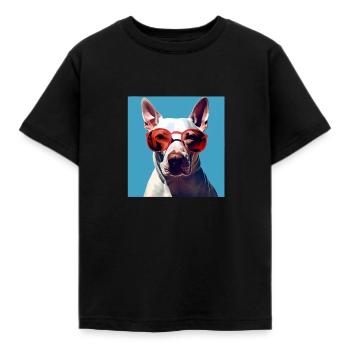 Bull Terrier Cool - Bull Terrier Dog - Kids' T-Shirt - black - Front - AI Model Kid Female (0cm)