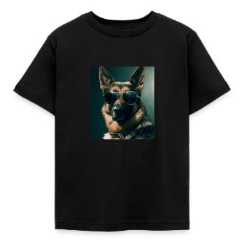 German Shepherd Cool - German Shepherd - Kids' T-Shirt - black - Front - AI Model Kid Female (0cm)