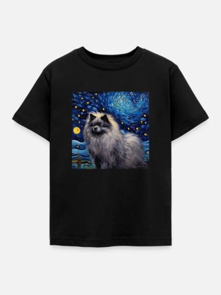 Wolfsspitz Sternennacht - Kinder T-Shirt - Schwarz