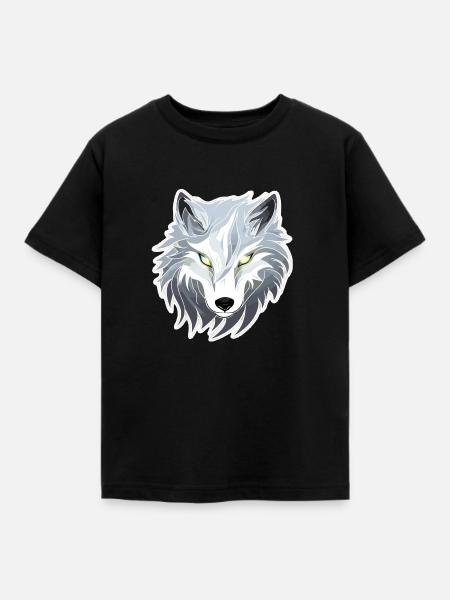 Wolf - Illustration - Kinder T-Shirt - Schwarz