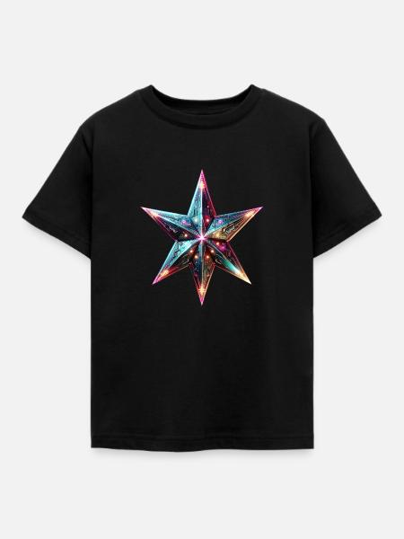 Cyberpunk Weihnachtsstern - Kinder T-Shirt - Schwarz