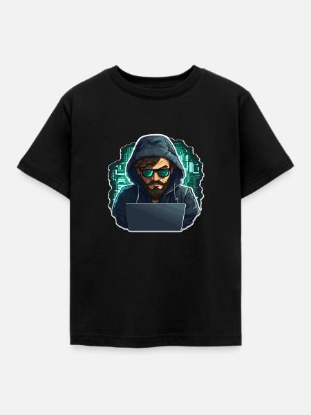 Ethical Hacker - Illustration - Kinder T-Shirt - Schwarz