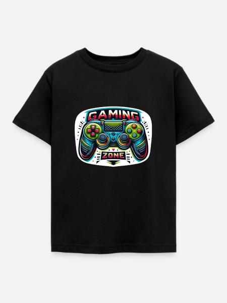 Gaming Zone - Controller Illustration - Kinder T-Shirt - Schwarz