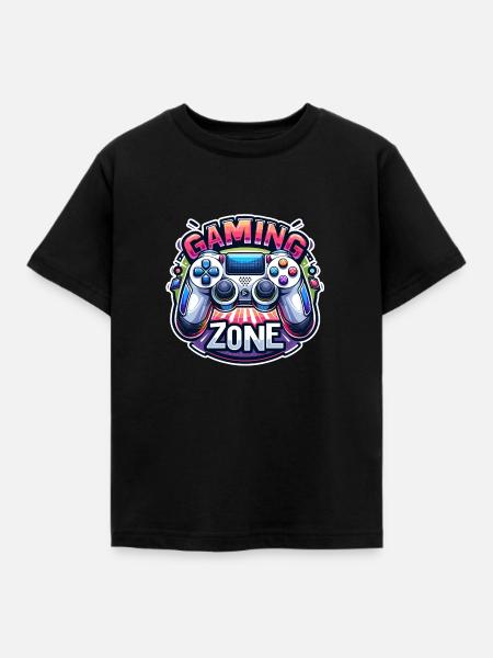 Gaming Zone - Controller Illustration - Kinder T-Shirt - Schwarz