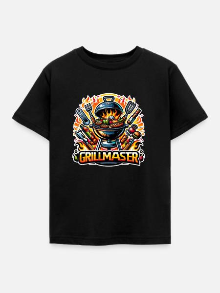 GrillMaster - Grill Illustration - Kinder T-Shirt - Schwarz