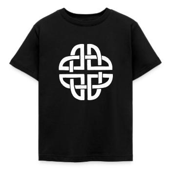 Noeud de bouclier celtique / Protection de symbole celtique - T-shirt Enfant - noir - Devant - AI Model Kid Female (0cm)