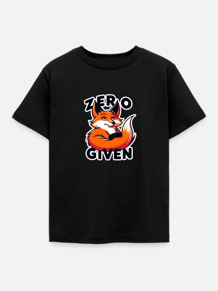 Zero Given - Fuchs Illustration - Kinder T-Shirt - Schwarz