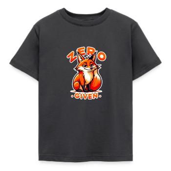 Zero Given - Fuchs Illustration - Kinder T-Shirt - Dunkelgrau - Vorne - AI Model Kid Female (0cm)