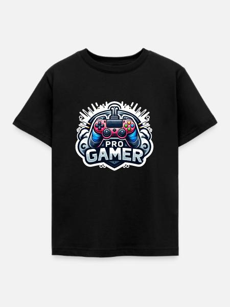 Pro Gamer - Controller Illustration - Kinder T-Shirt - Schwarz
