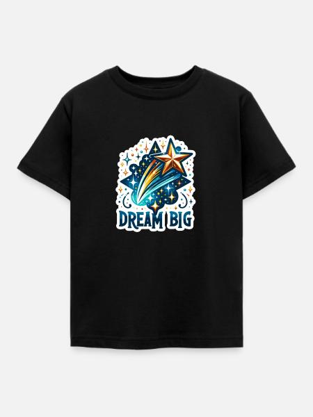 Dream Big - Sternschnuppe Illustration - Kinder T-Shirt - Schwarz