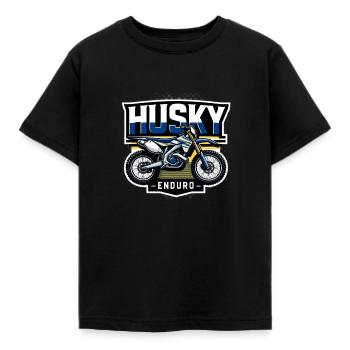 HUSKY ENDURO SUPERMOTO CROSS GESCHENK GESCHENKIDEE - Kinder T-Shirt - Schwarz - Vorne - AI Model Kid Female (0cm)