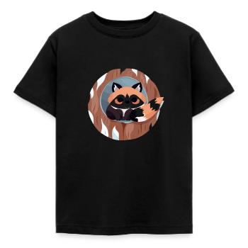 Cuddly Red Panda - Kids' T-Shirt - black - Front - AI Model Kid Female (0cm)
