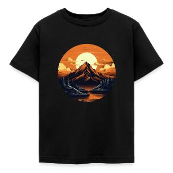 Lueur majestueuse de la montagne - T-shirt Enfant - noir - Devant - AI Model Kid Female (0cm)