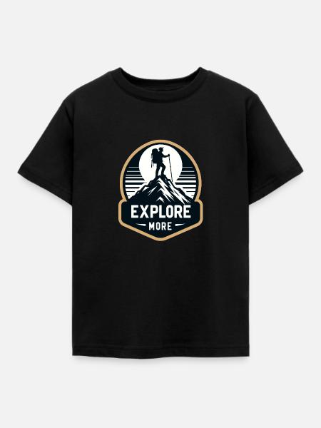 Explore more - Wanderer - Kinder T-Shirt - Schwarz
