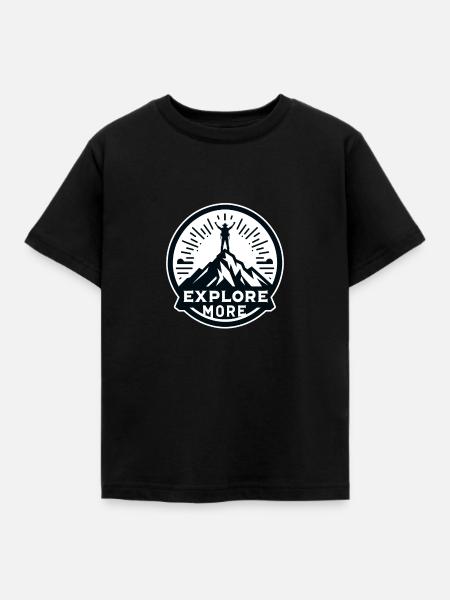 Explore more - Wanderer - Kinder T-Shirt - Schwarz