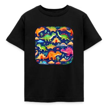 Niedliche Dinosaurier - Kinder T-Shirt - Schwarz - Vorne - AI Model Kid Female (0cm)