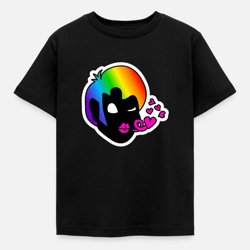 Blas den Kuss : Sticky Queer Pride - Kinder T-Shirt - Schwarz
