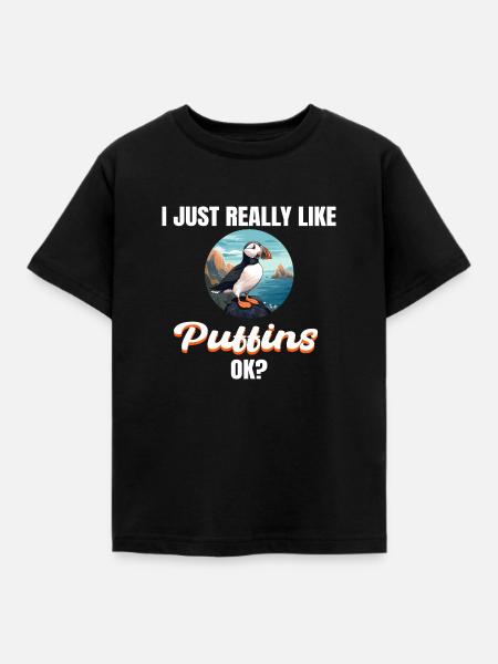 Papageientaucher Küstenvögel Papageientaucher - Kinder T-Shirt - Schwarz