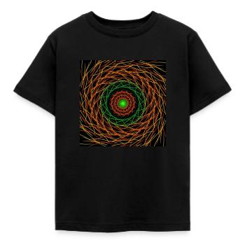 Lignes concentriques abstraites - T-shirt Enfant - noir - Devant - AI Model Kid Female (0cm)