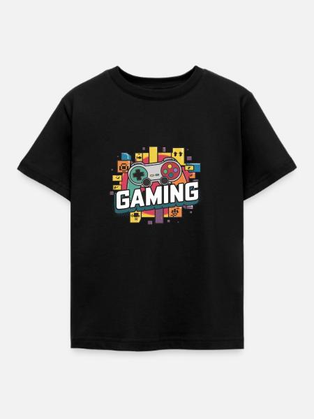 Gaming - Controller - Kinder T-Shirt - Schwarz