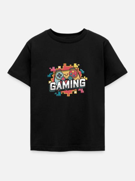 Gaming - Controller - Kinder T-Shirt - Schwarz