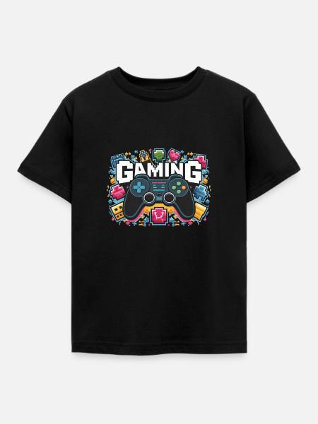 Gaming - Controller - Kinder T-Shirt - Schwarz