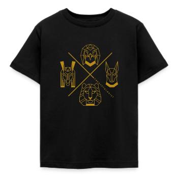 Devenez divin avec les dieux égyptiens - motif or - T-shirt Enfant - noir - Devant - AI Model Kid Female (0cm)