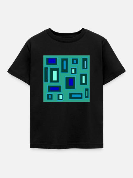 Rechtecke im Raum - Kinder T-Shirt - Schwarz
