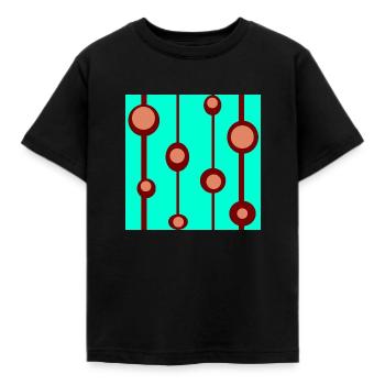 Cercles et lignes sur fond vert - T-shirt Enfant - noir - Devant - AI Model Kid Female (0cm)