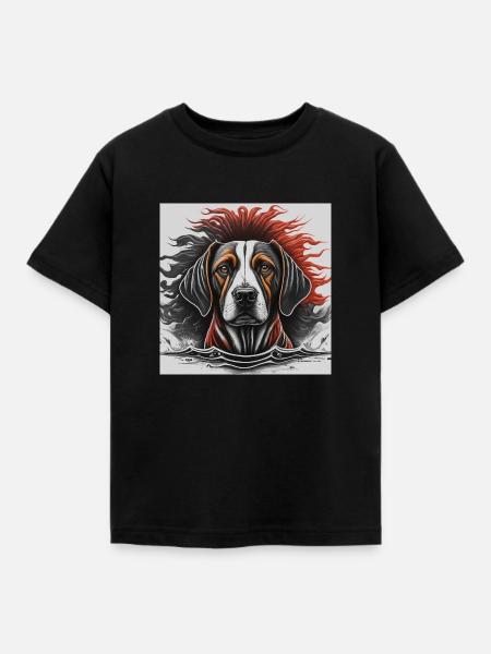 "The Majestic Dog" - Kinder T-Shirt - Schwarz