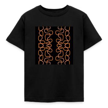 Courbes verticales orange - T-shirt Enfant - noir - Devant - AI Model Kid Female (0cm)