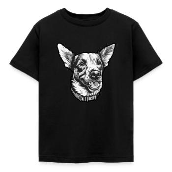 Hund Gassi Vierbeiner - Kinder T-Shirt - Schwarz - Vorne - AI Model Kid Female (0cm)