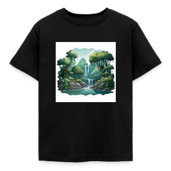 Cascades Mystiques - T-shirt Enfant - noir - Devant - AI Model Kid Female (0cm)