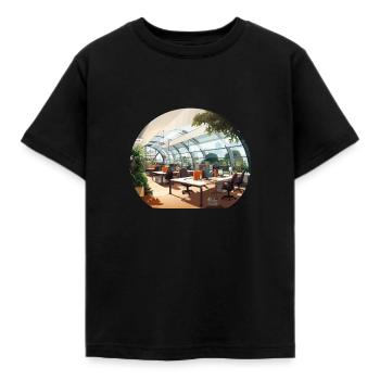 Dynamischer Arbeitsbereich - Kinder T-Shirt - Schwarz - Vorne - AI Model Kid Female (0cm)