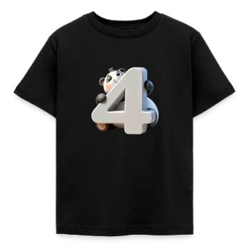 Children's Design – Panda Bear and Numbers - Kids' T-Shirt - black - Front - AI Model Kid Female (0cm)