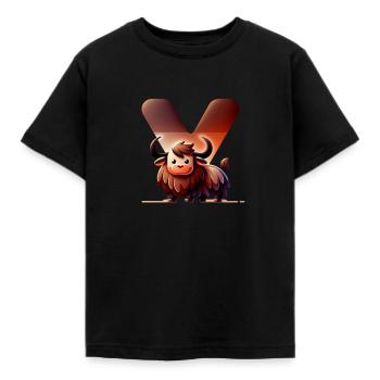 Bachelier sur la lettre V - T-shirt Enfant - noir - Devant - AI Model Kid Female (0cm)